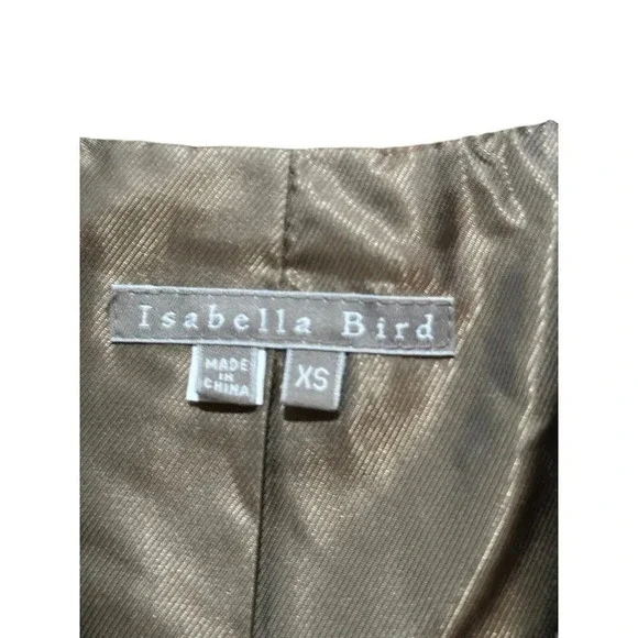 Isabella Bird Brown Genuine suede Leather Button Front Trench Coat Size XS - Picture 2 of 10